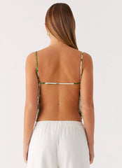 Faela Cotton Cami Top - Verdant Bloom