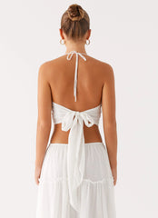 Evi Halterneck Top - Ivory