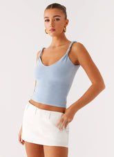 On Trend Linen Mini Skort - White