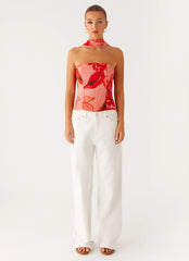 Anais Scarf Top - Sicily Sunset Print