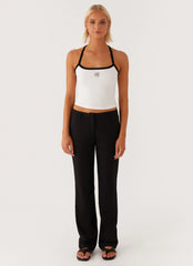 Signature Monogram Halter Top - White