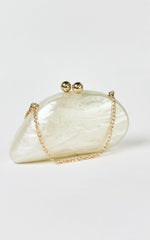 Nami Clutch Bag in Pearl
