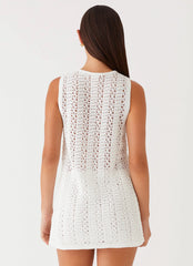 Capri Glow Knit Top - Cloud White
