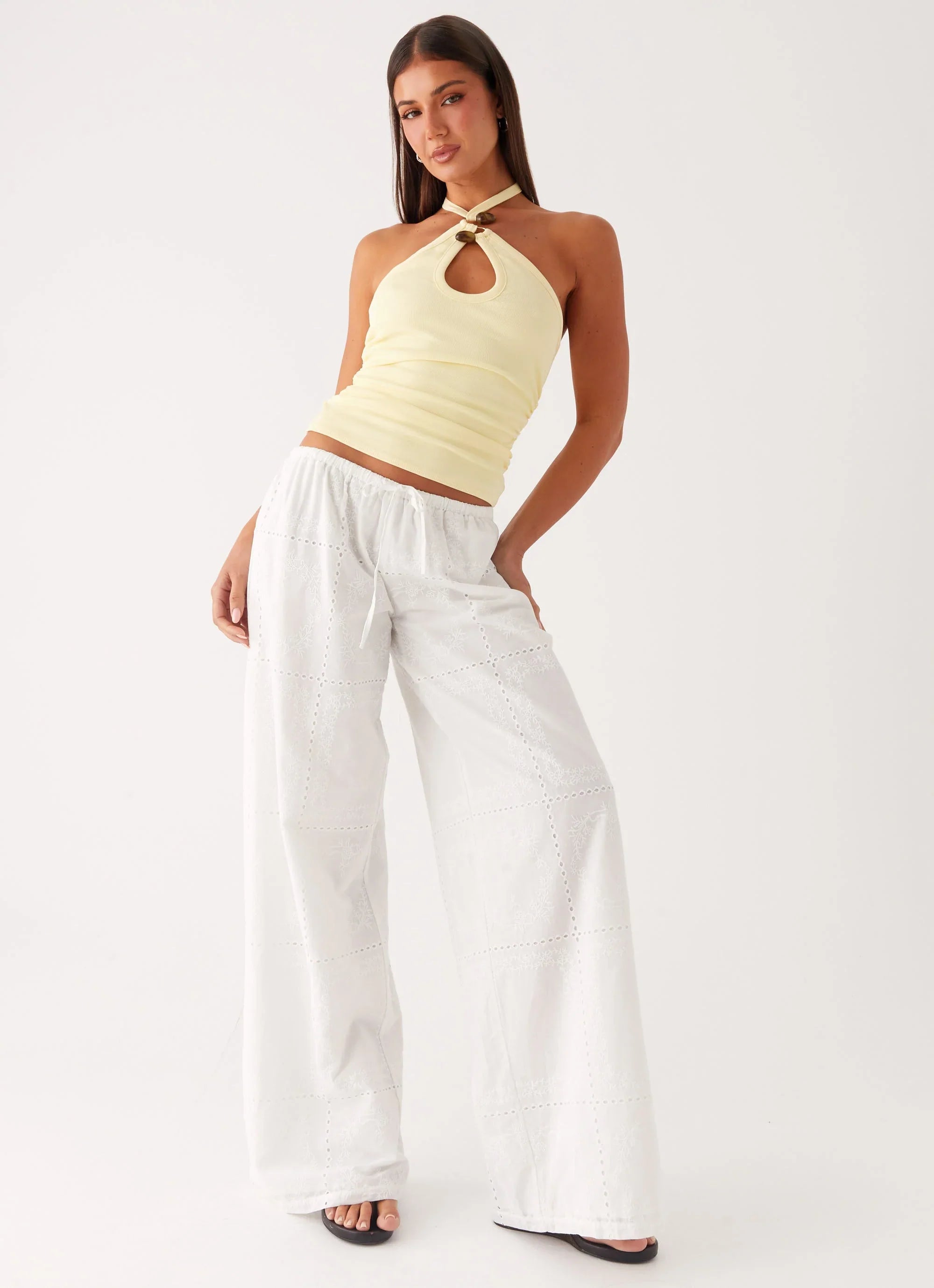 Bille Low Rise Pants - White