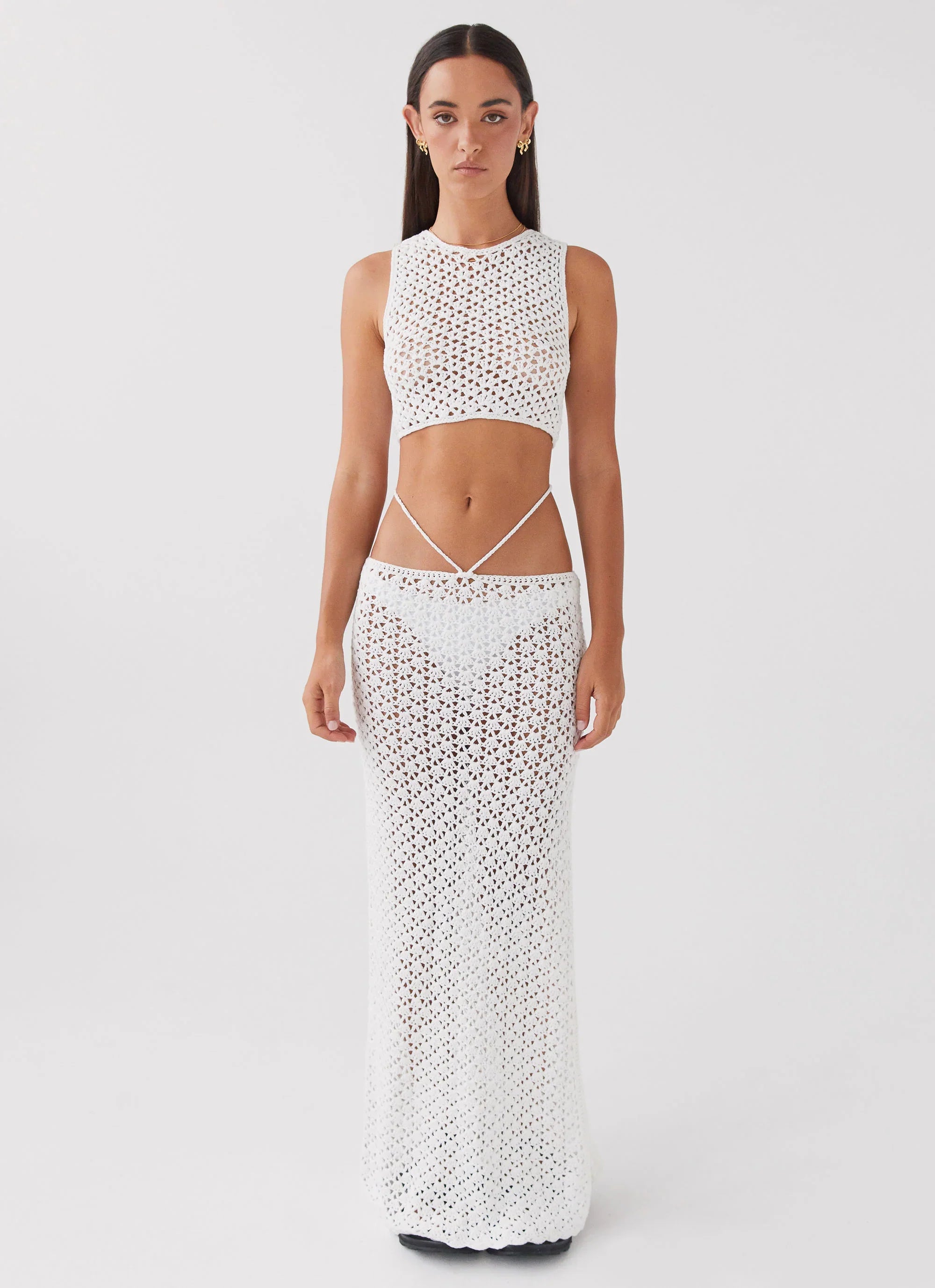 Mabel Bay Crochet Tank Top - White