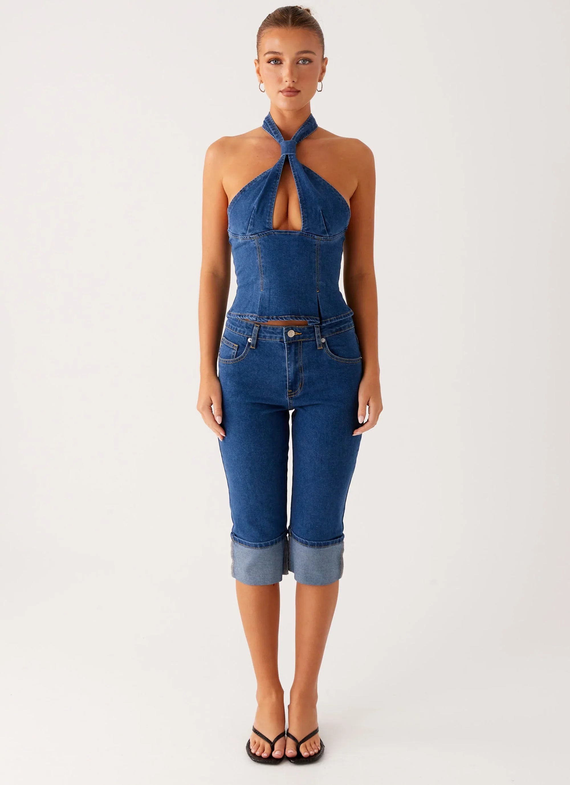 Saylor Denim Capri Jeans - Indigo