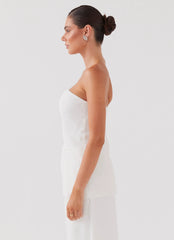 Riveria Tailored Strapless Top - Ivory