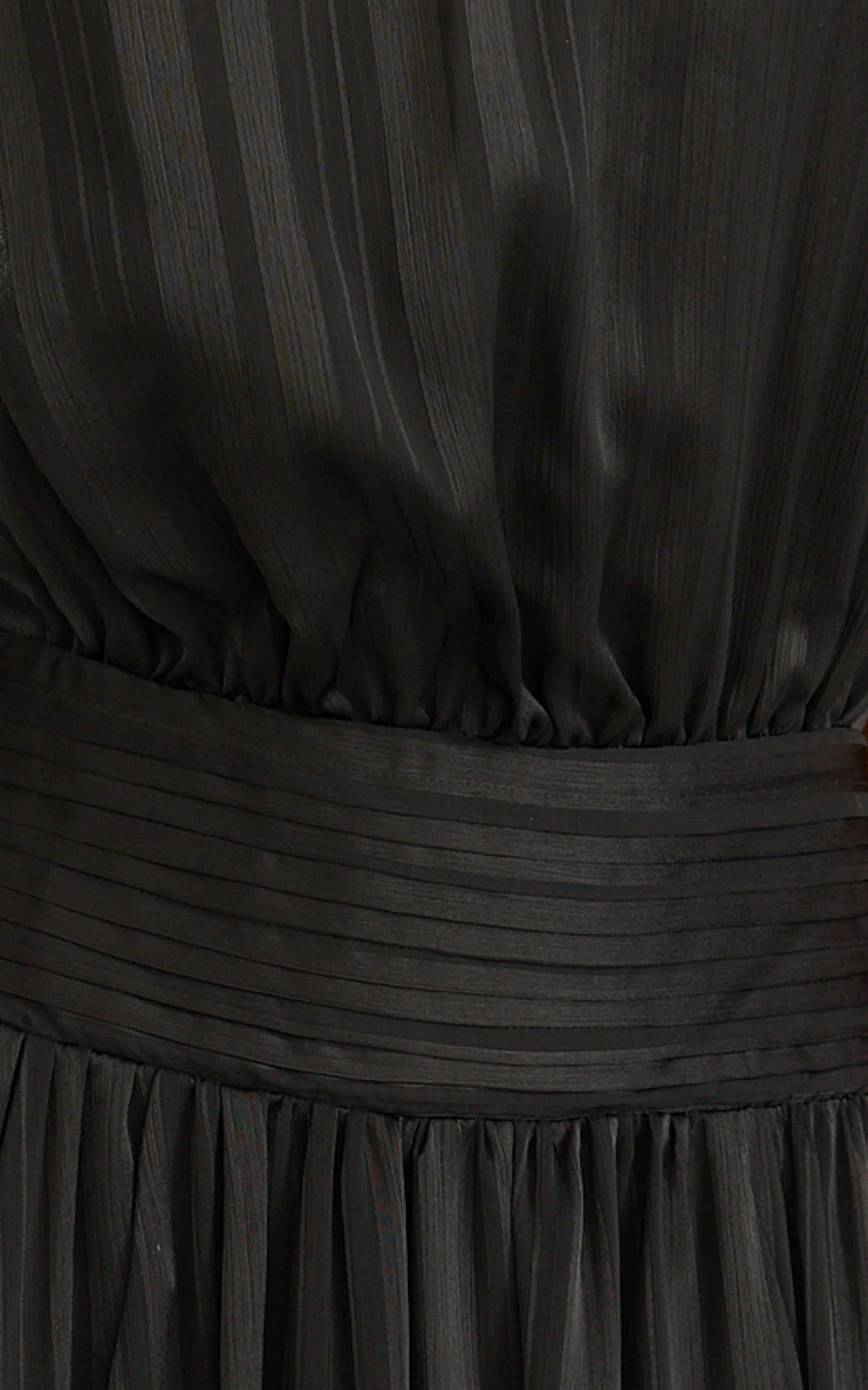 Mirabelle Maxi Dress - Scarf Neck Backless High Low Dress in Black