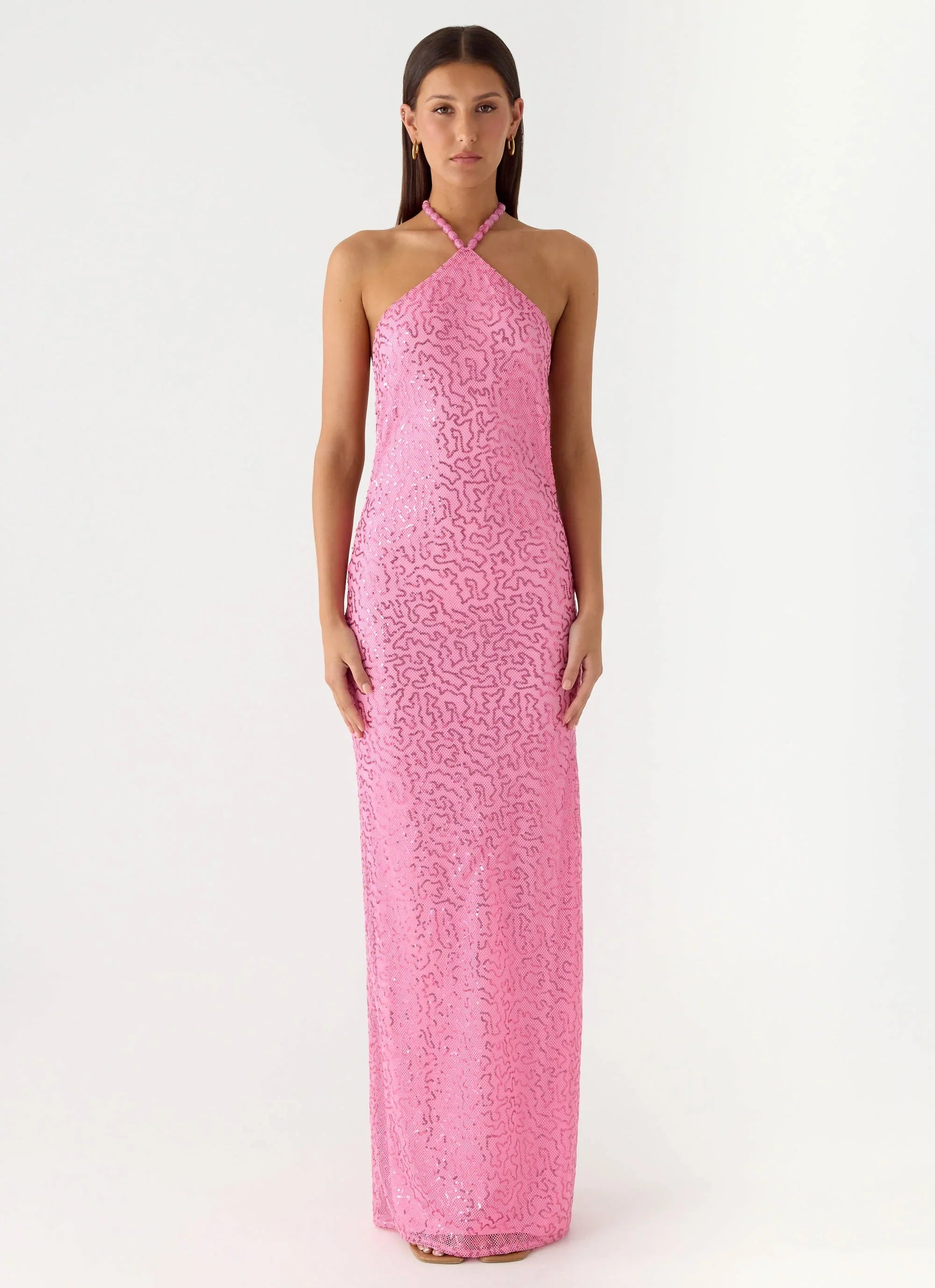 Lorenz Sequin Maxi Dress - Pink